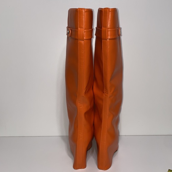 NWOT Azalea Wang “Melina” Stuck on You Pointy Toe Wedge Boot in Orange - Picture 4 of 17